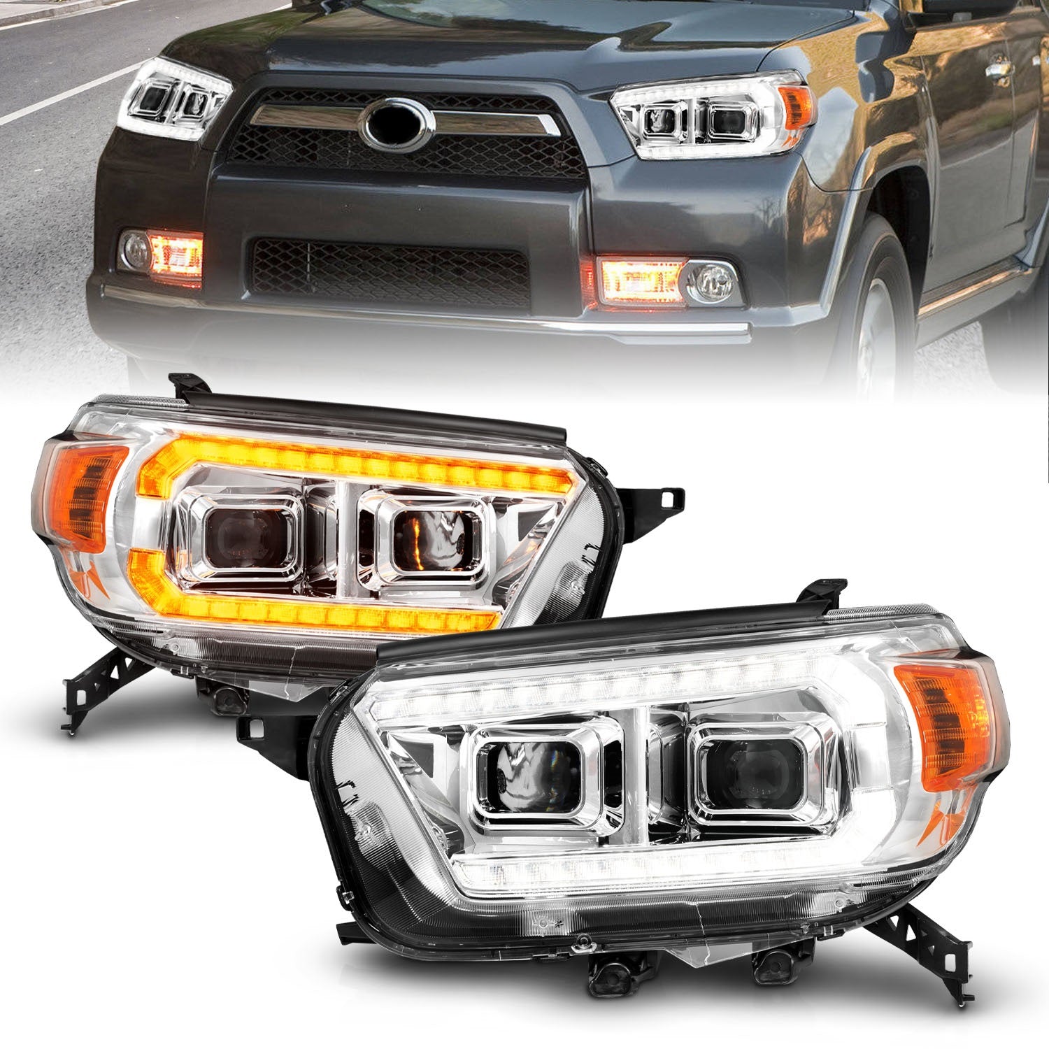 Anzo USA 111603 Projector Headlight Set Fits 10-13 4Runner