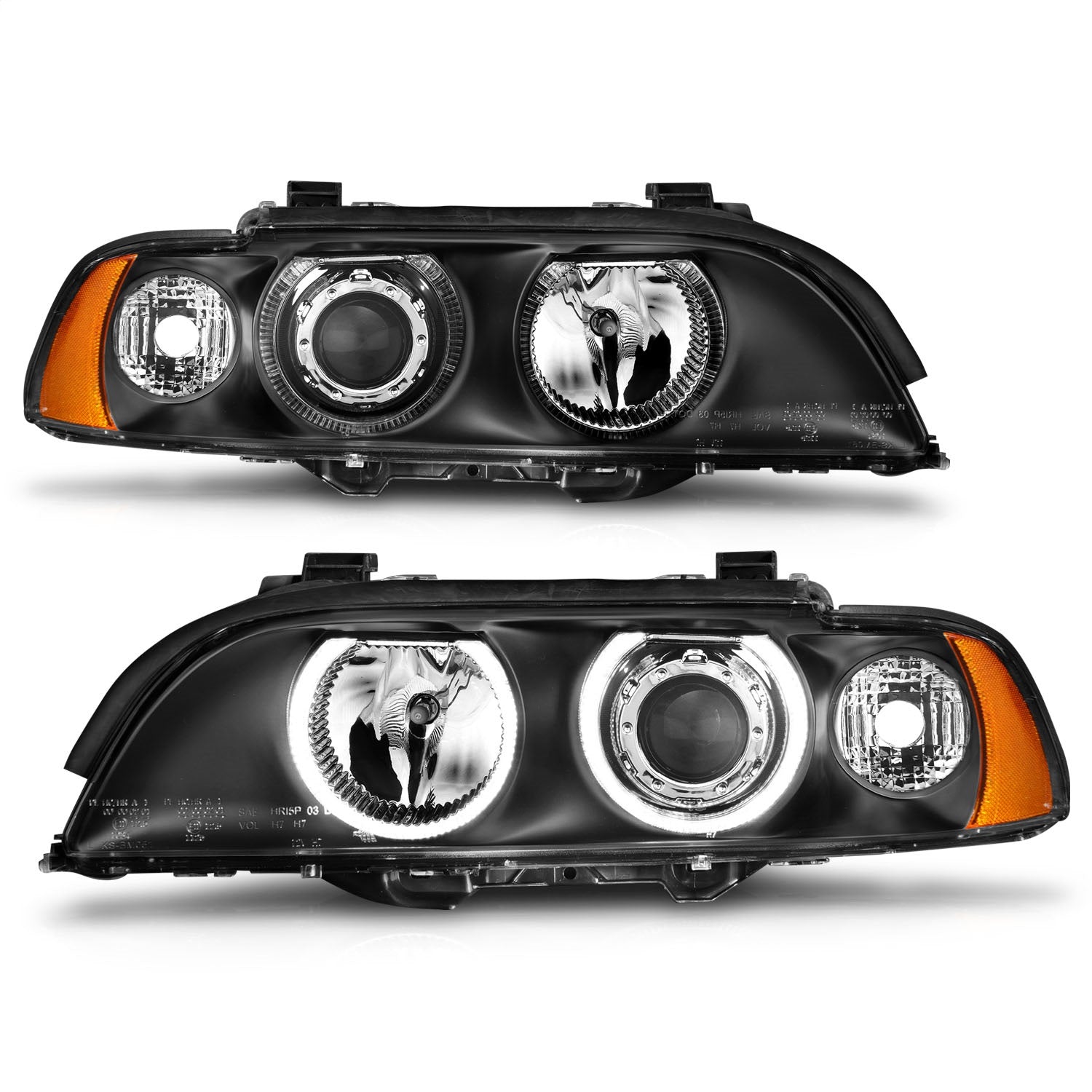 Anzo USA 121017 Projector Headlight Set w/Halo Fits 97-01 525i 528i 530i 540i