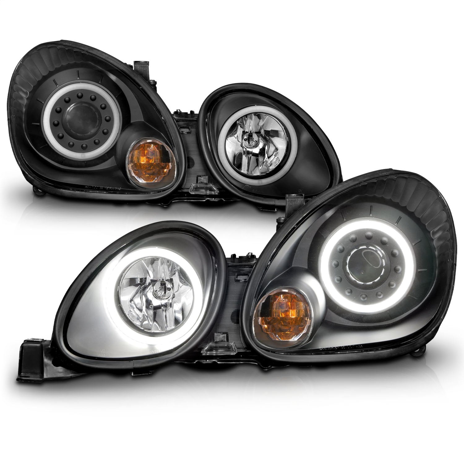 Anzo USA 121144 Projector Headlight Set w/Halo Fits 98-05 GS300 GS400 GS430