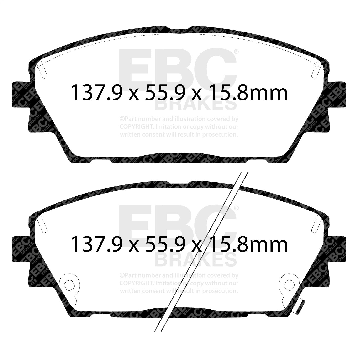 EBC Brakes DP32416C Redstuff Ceramic Low Dust Brake Pads Fits 19-25 3