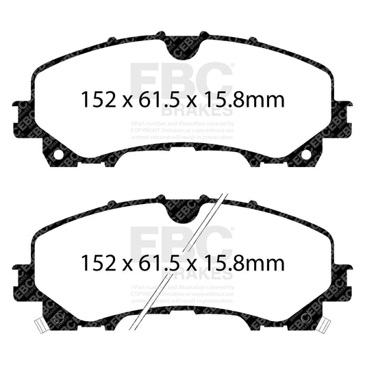 EBC Brakes DP33036C Redstuff Ceramic Low Dust Brake Pads Fits Q50 Q60 QX50 QX55