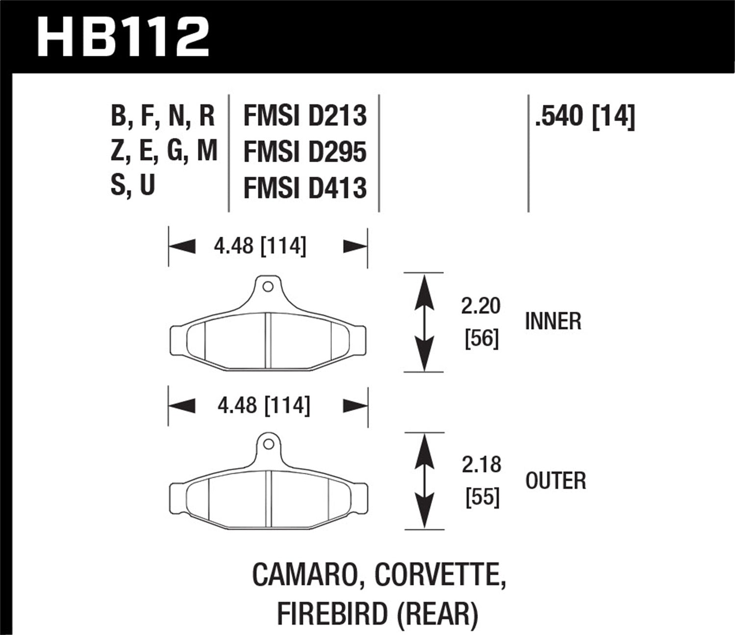 Hawk Performance HB112E.540 Blue 9012 Disc Brake Pad