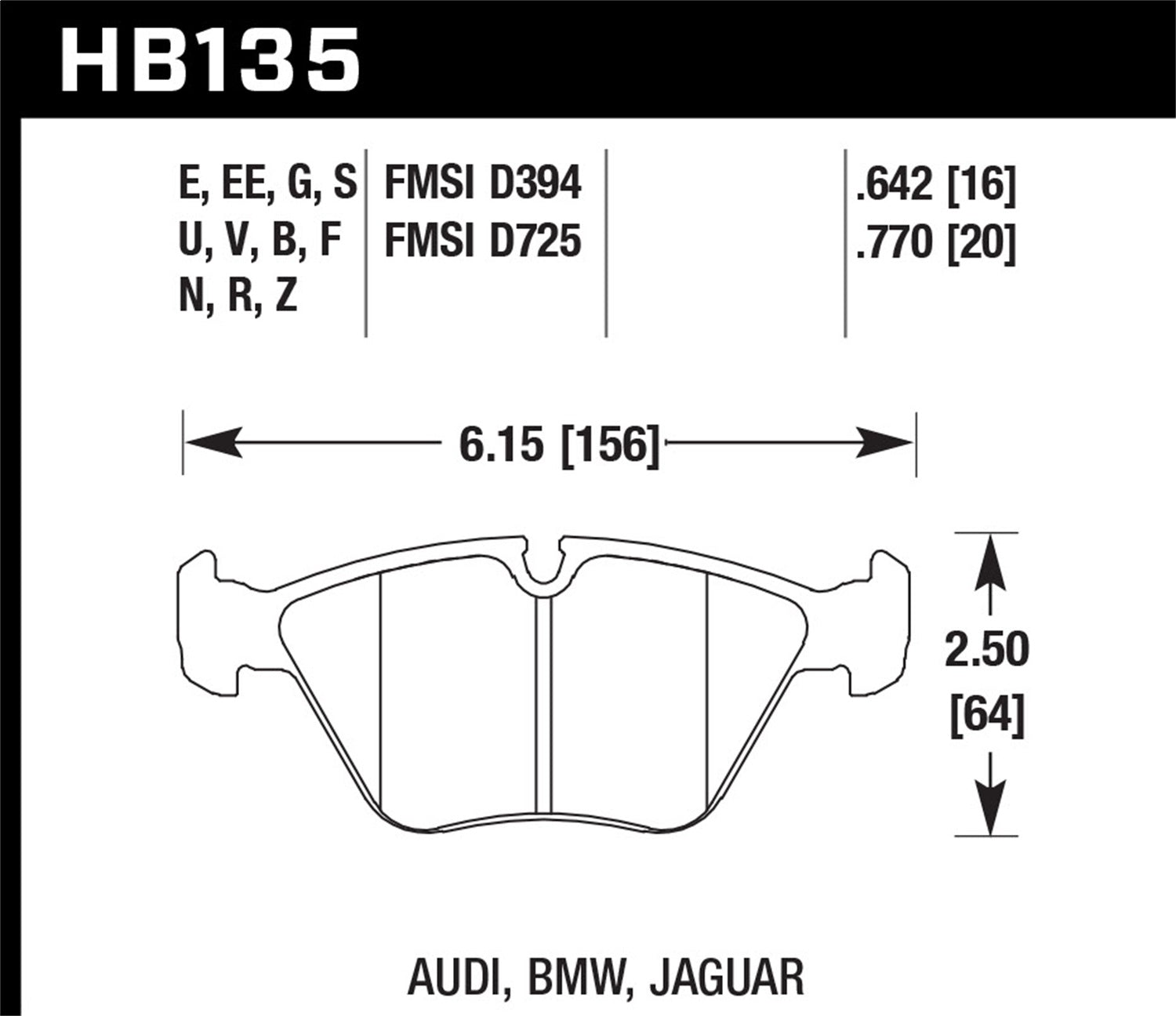 Hawk Performance HB135N.760 HP Plus Disc Brake Pad