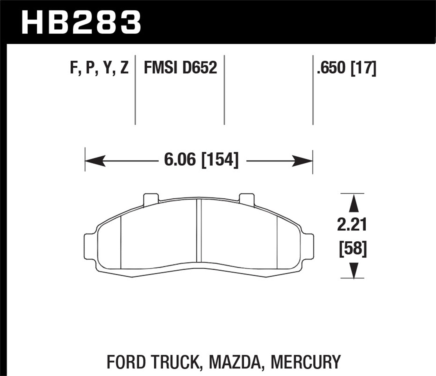 Hawk Performance HB283P.650 SuperDuty Disc Brake Pad