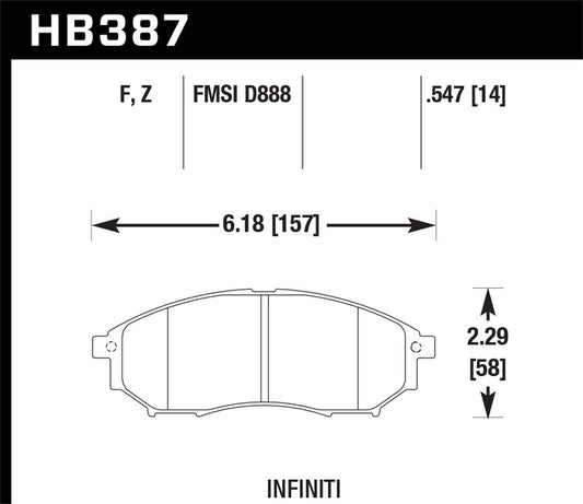 Hawk Performance HB387Z.547 Performance Ceramic Disc Brake Pad
