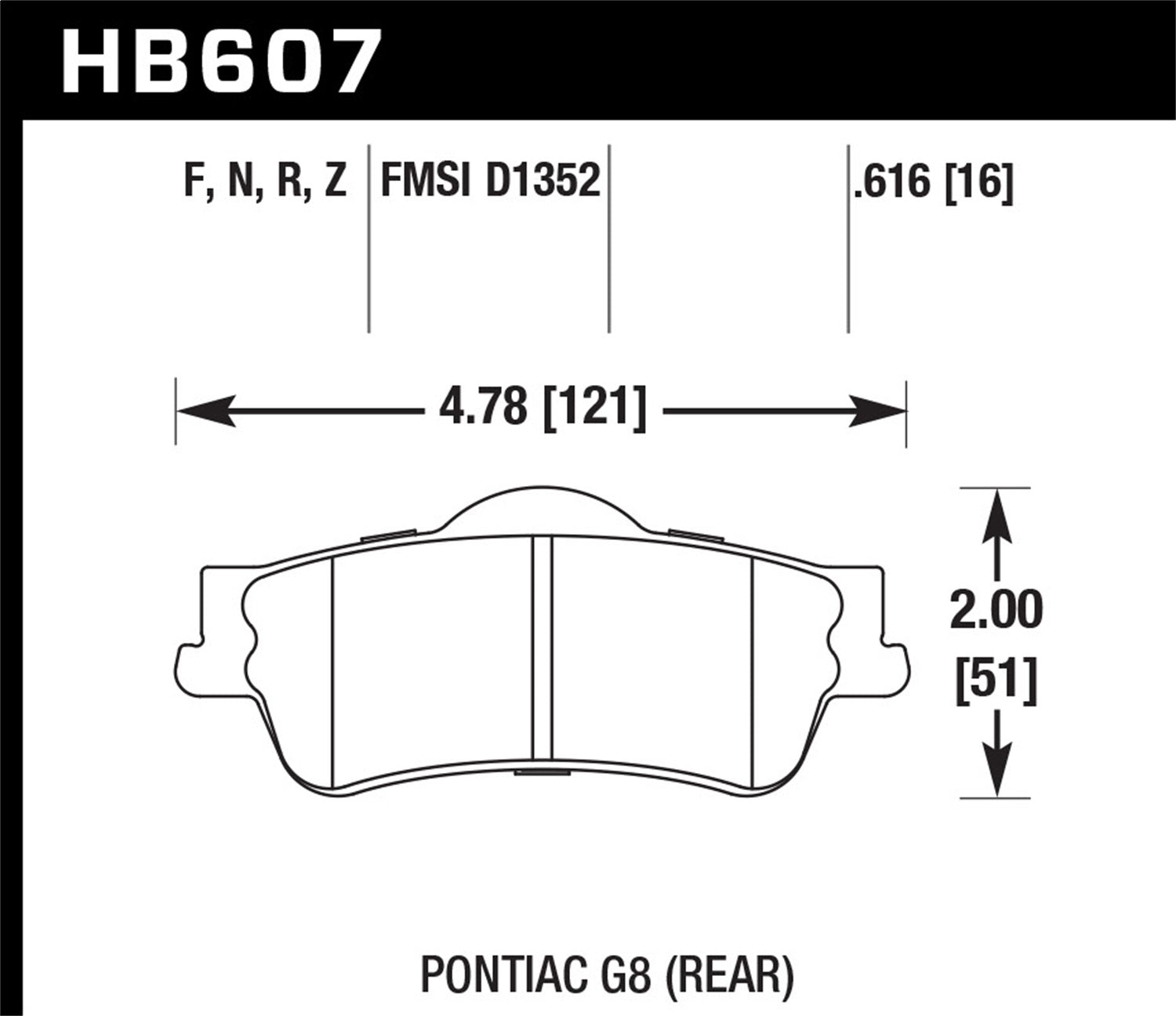 Hawk Performance HB607F.616 HPS Disc Brake Pad Fits 08-15 Caprice G8 SS