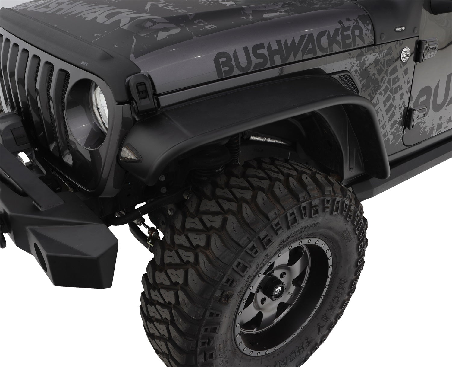 Bushwacker 10923-07 Flat Style Fender Flares Fits 18-26 Wrangler (JL)