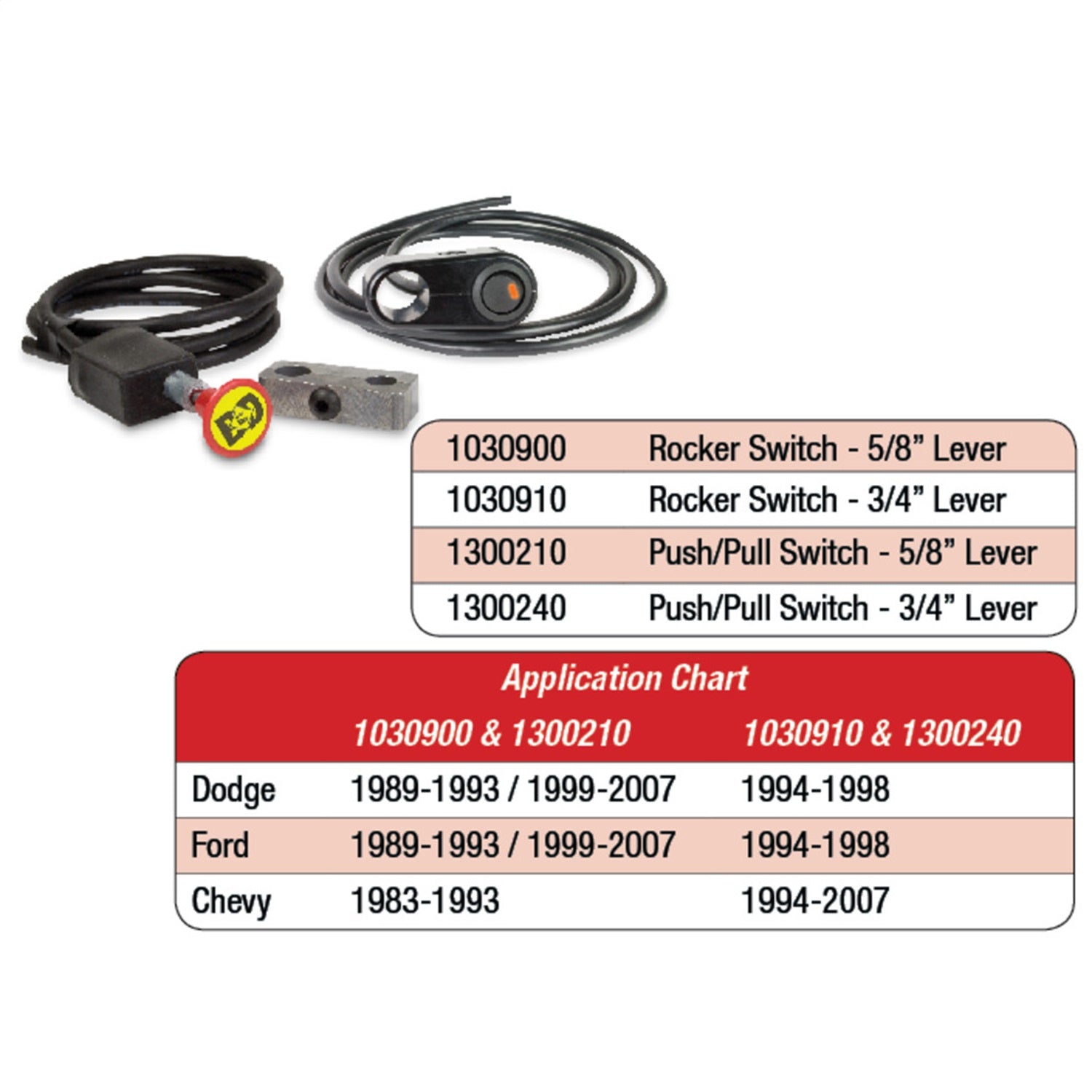 BD Diesel 1030900 Exhaust Brake Rocker Switch Kit