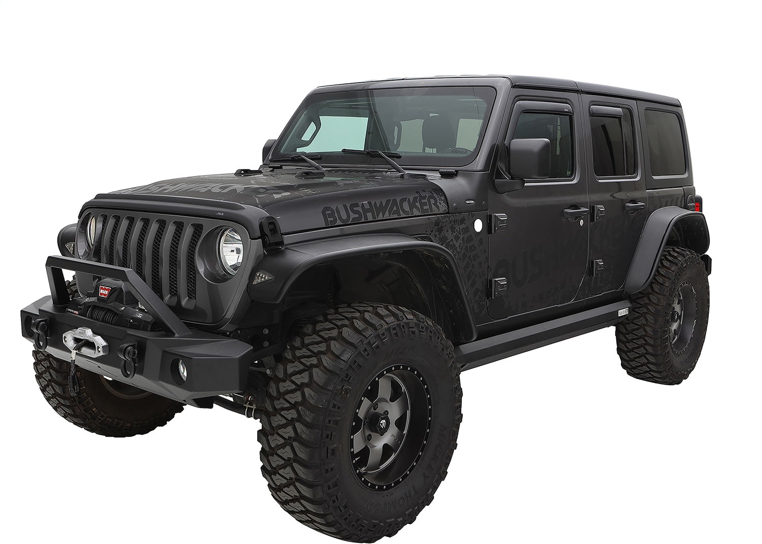 Bushwacker 10923-07 Flat Style Fender Flares Fits 18-26 Wrangler (JL)