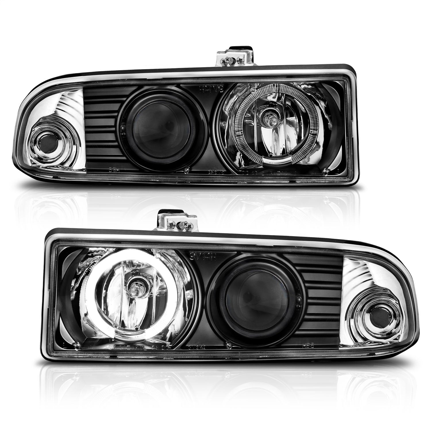 Anzo USA 111015 Projector Headlight Set w/Halo Fits 98-04 S10 Blazer S10 Pickup