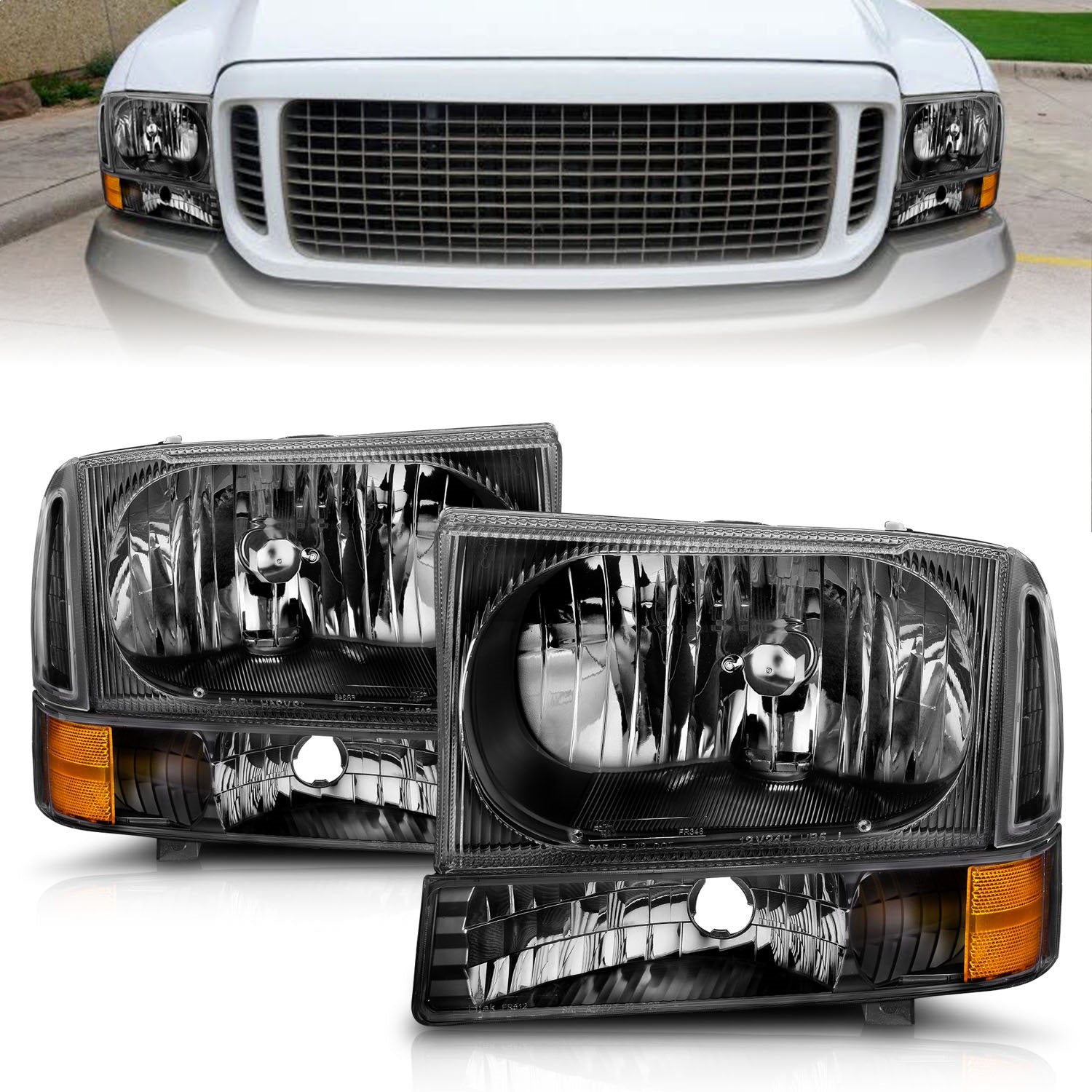 Anzo USA 111080 Crystal Headlight Set