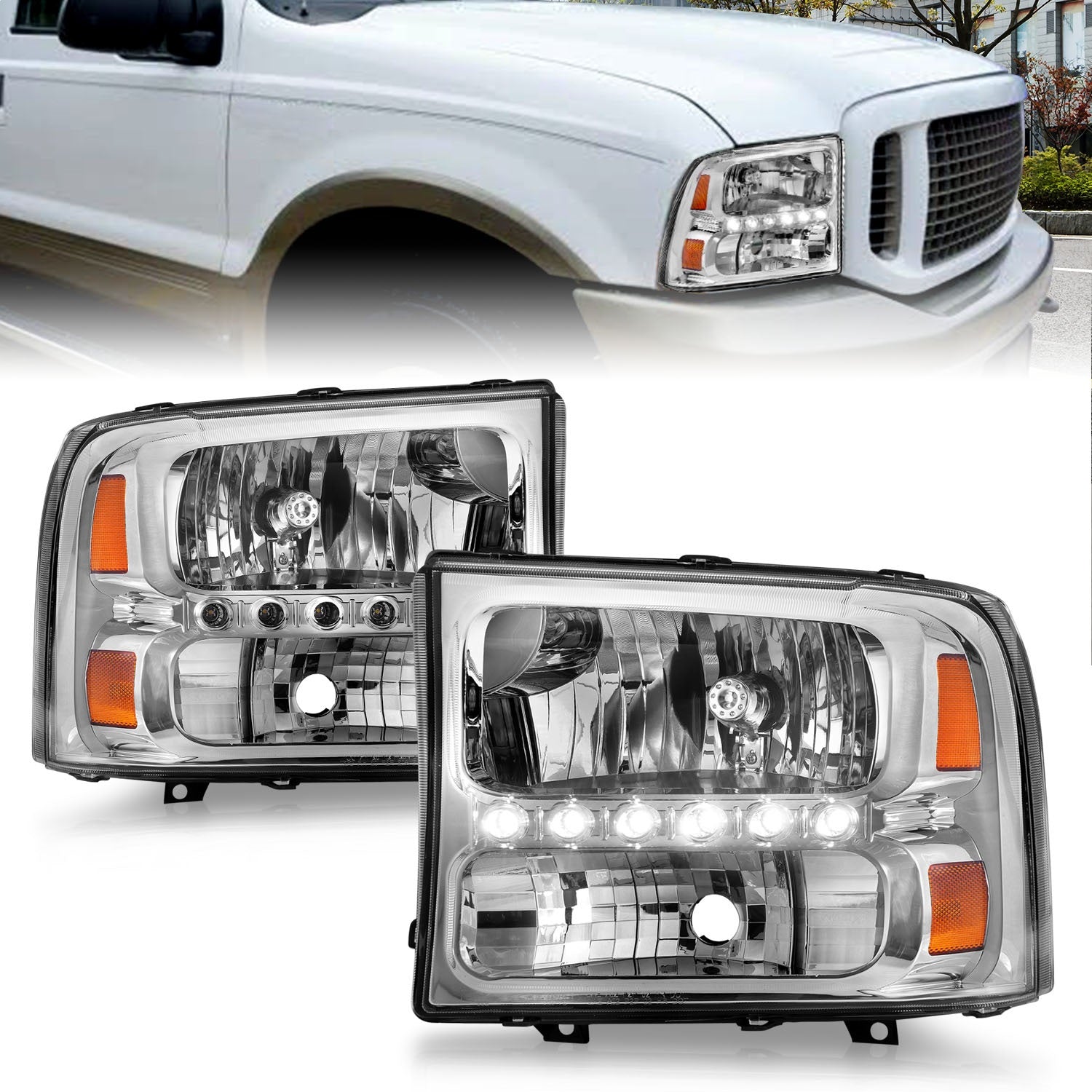 Anzo USA 111088 Crystal Headlight Set