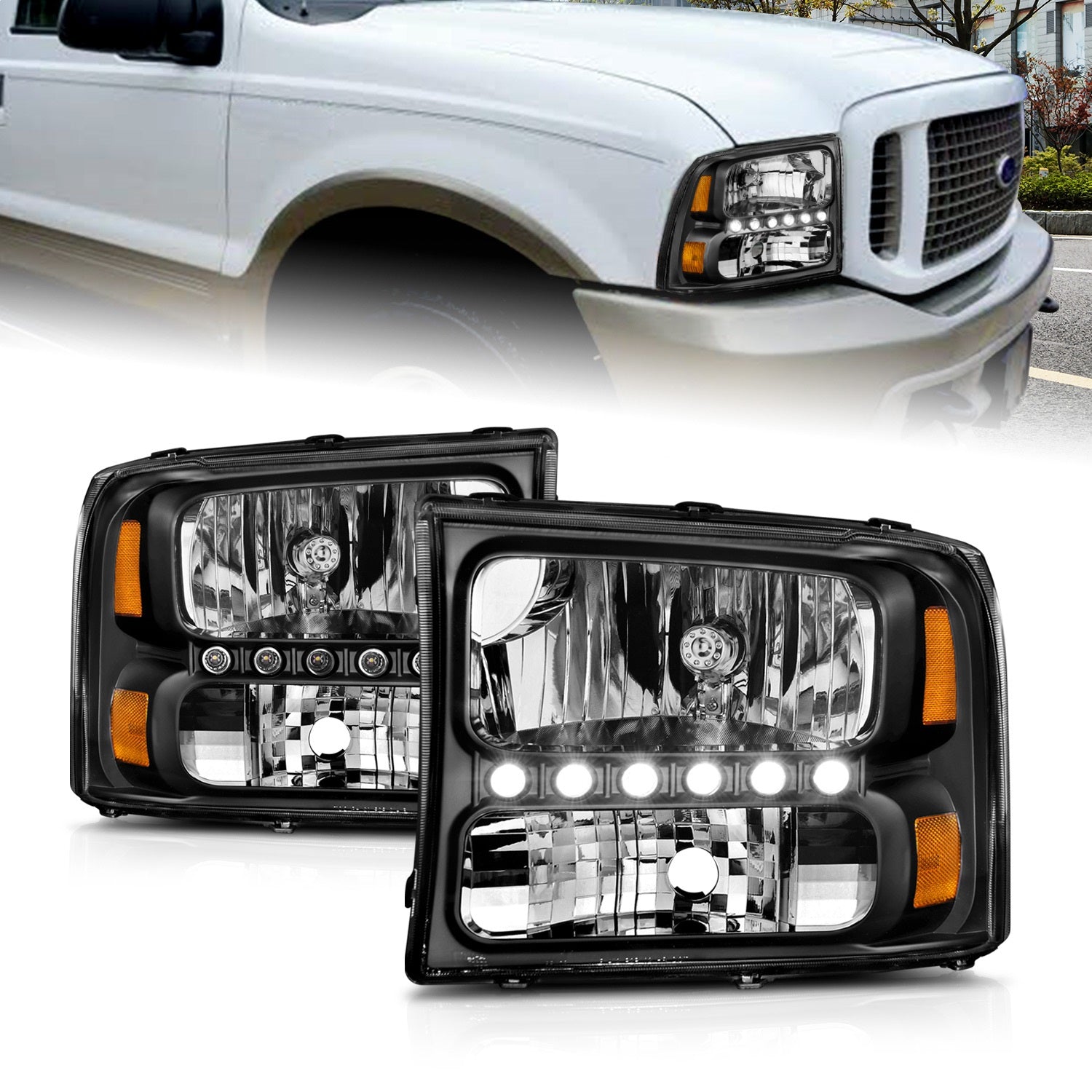 Anzo USA 111106 Crystal Headlight Set