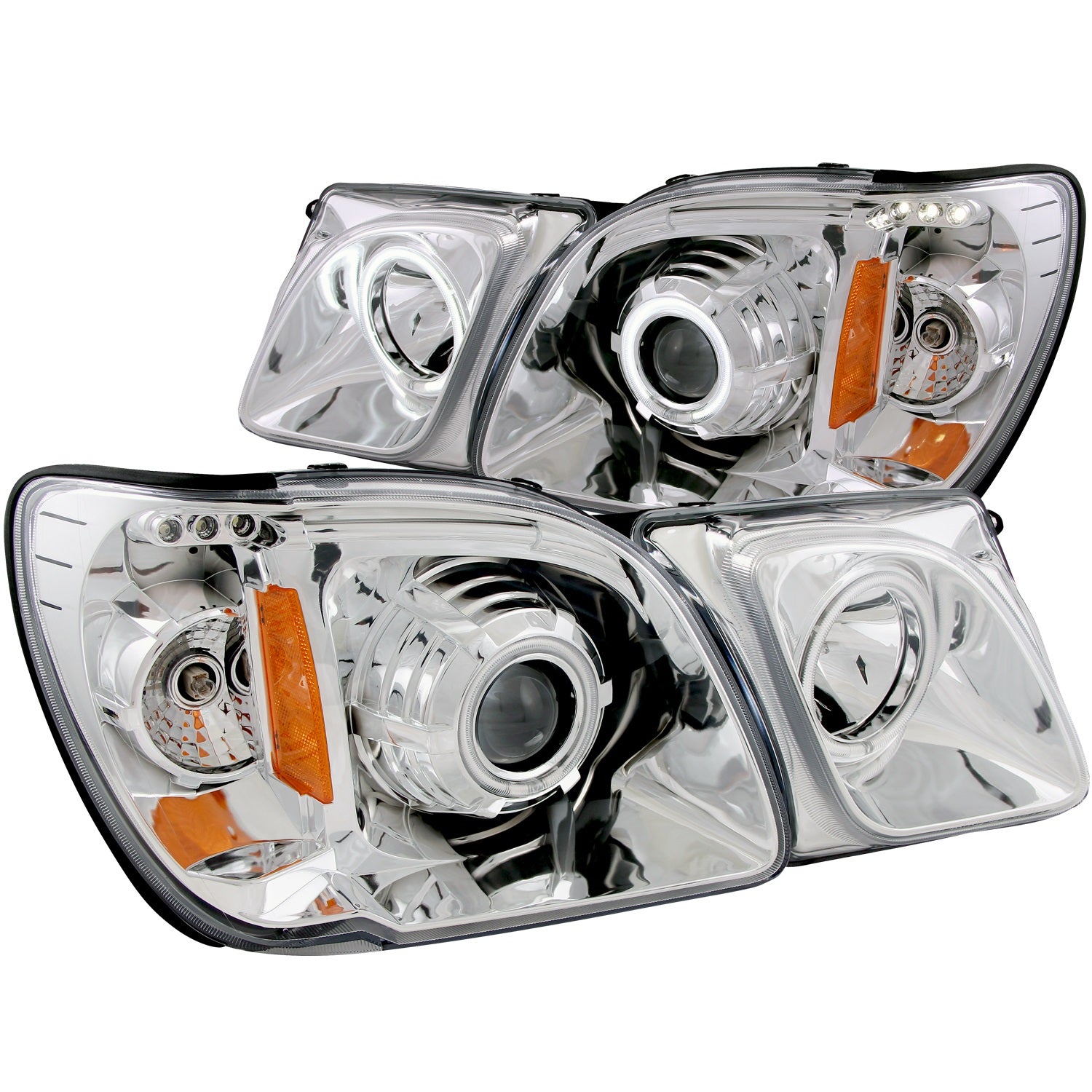 Anzo USA 111169 Projector Headlight Set w/Halo Fits 98-07 LX470