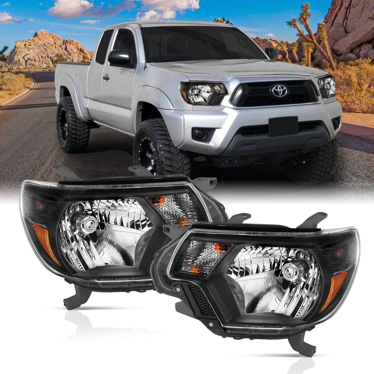 Anzo USA 111395 Crystal Headlight Set Fits 12-15 Tacoma