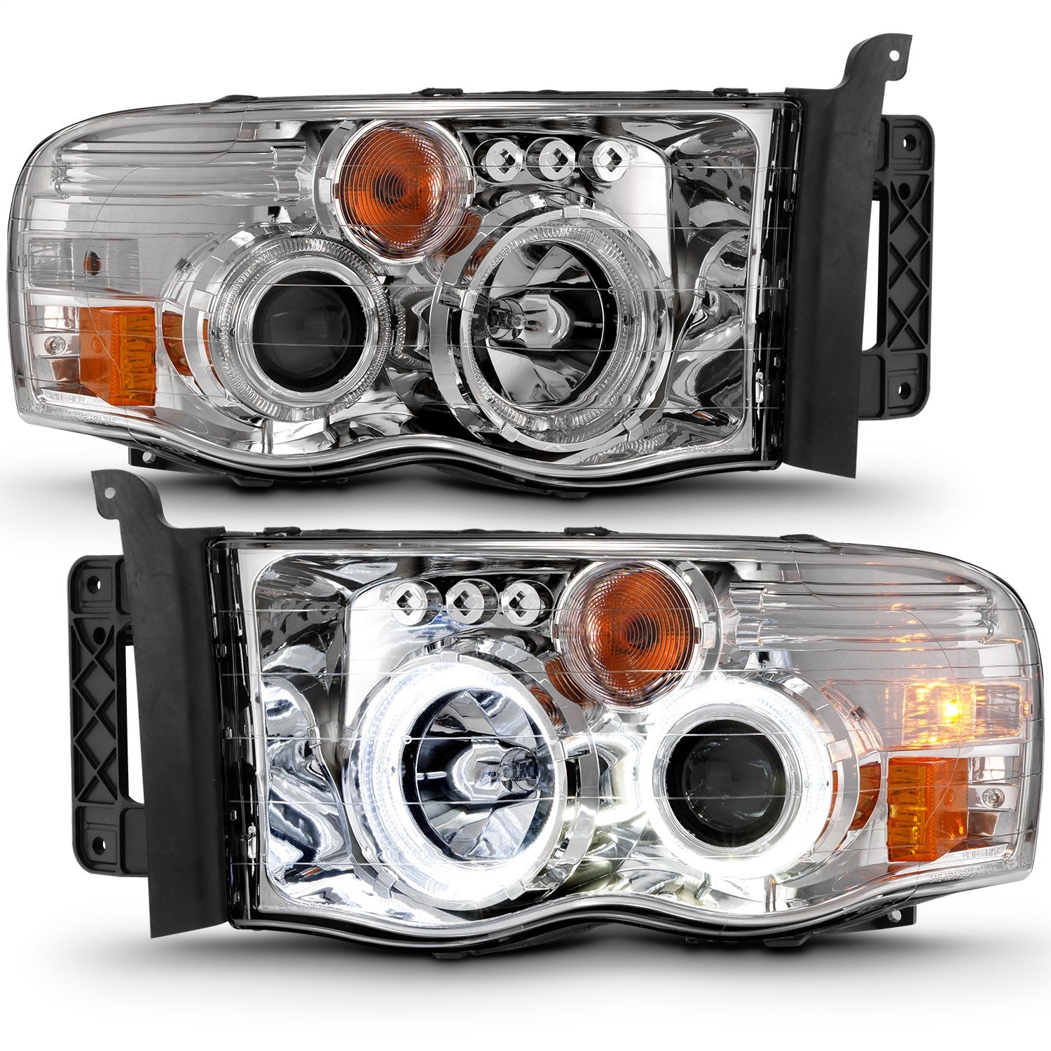 Anzo USA 111491 Projector Headlight Set w/Halo Fits Ram 1500 Ram 2500 Ram 3500