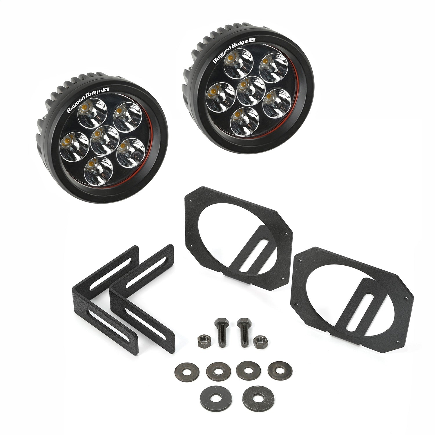 Rugged Ridge 11232.27 LED Light/Mount Kit Fits 07-18 Wrangler (JK)