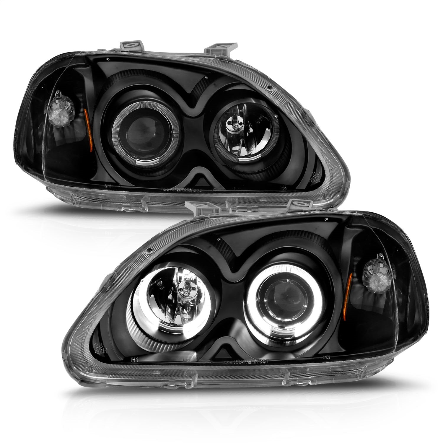 Anzo USA 121068 Projector Headlight Set w/Halo Fits 96-98 Civic