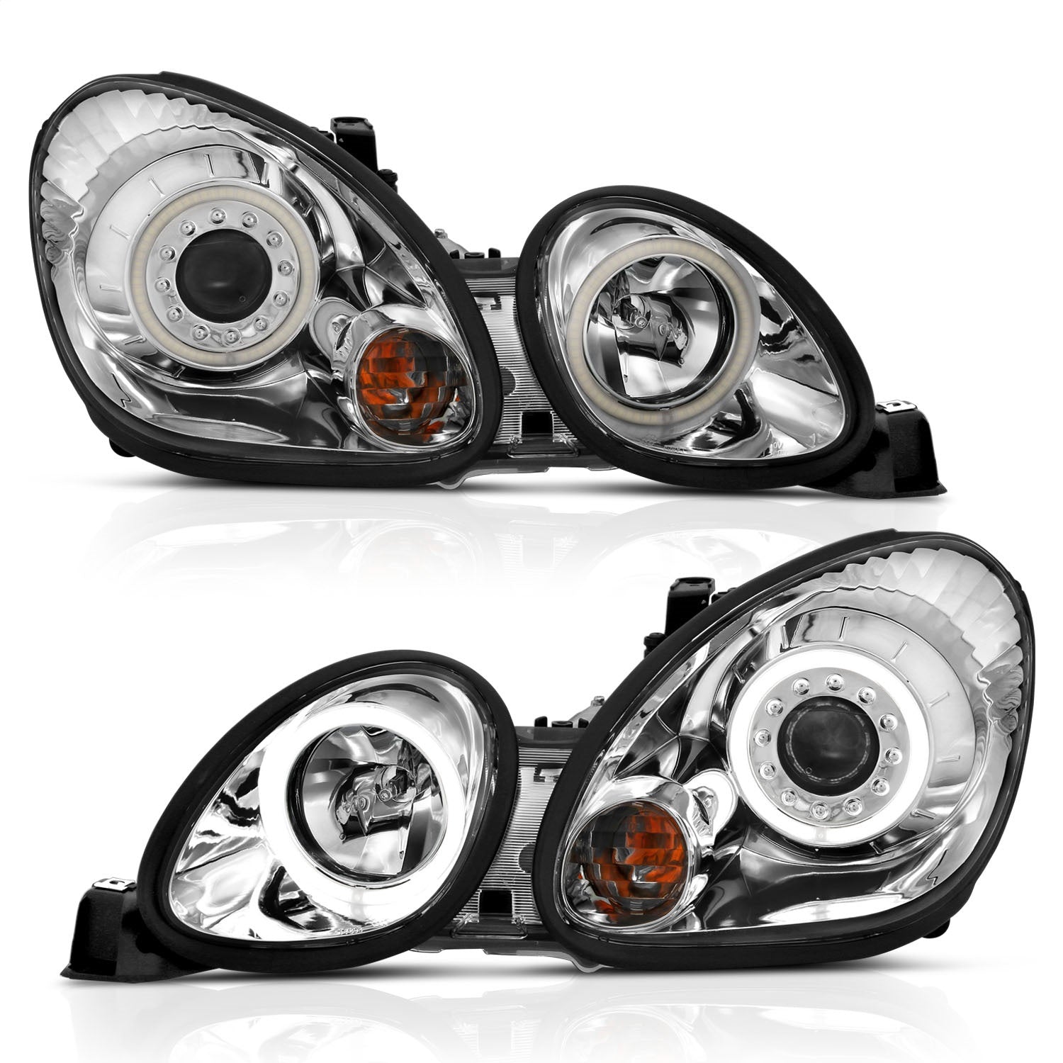 Anzo USA 121143 Projector Headlight Set w/Halo Fits 98-05 GS300 GS400 GS430