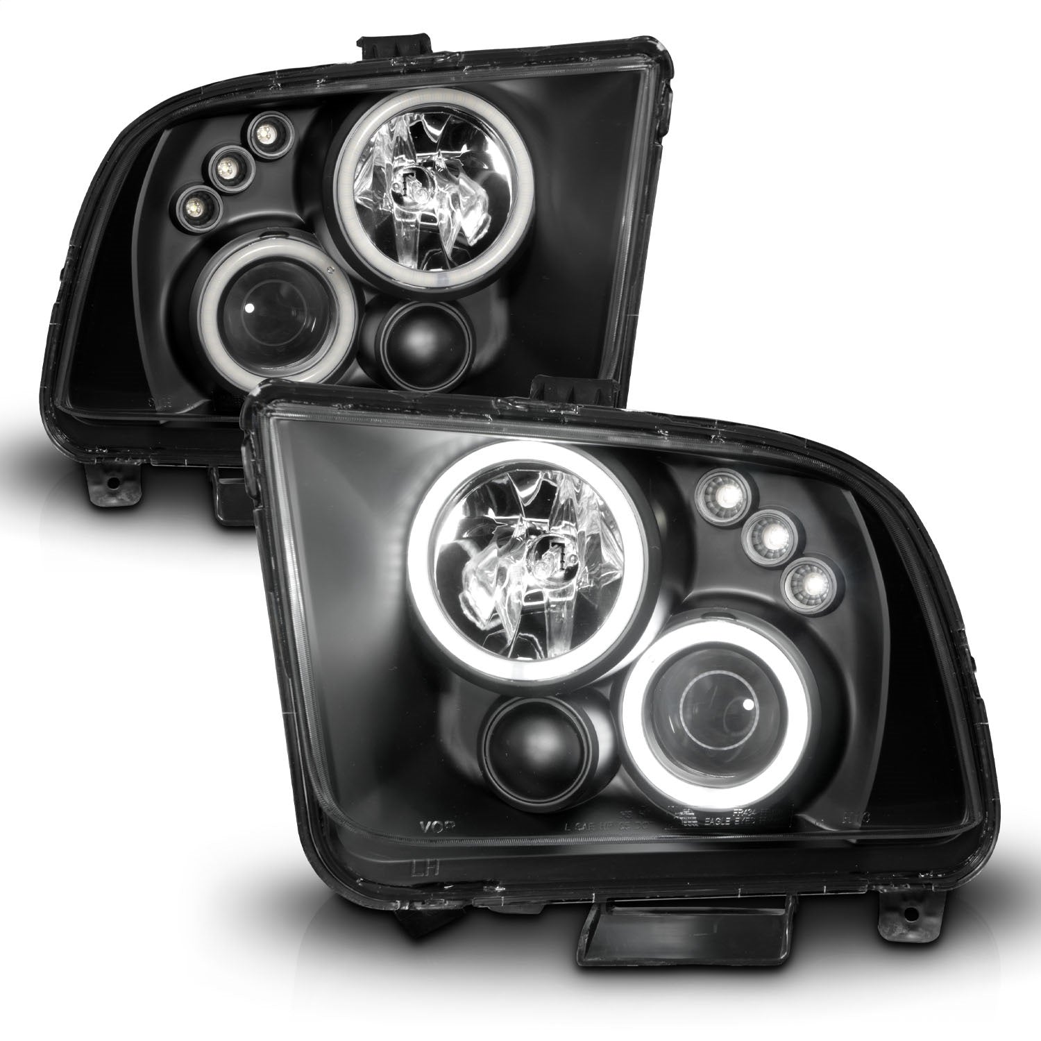 Anzo USA 121166 Projector Headlight Set w/Halo Fits 05-09 Mustang