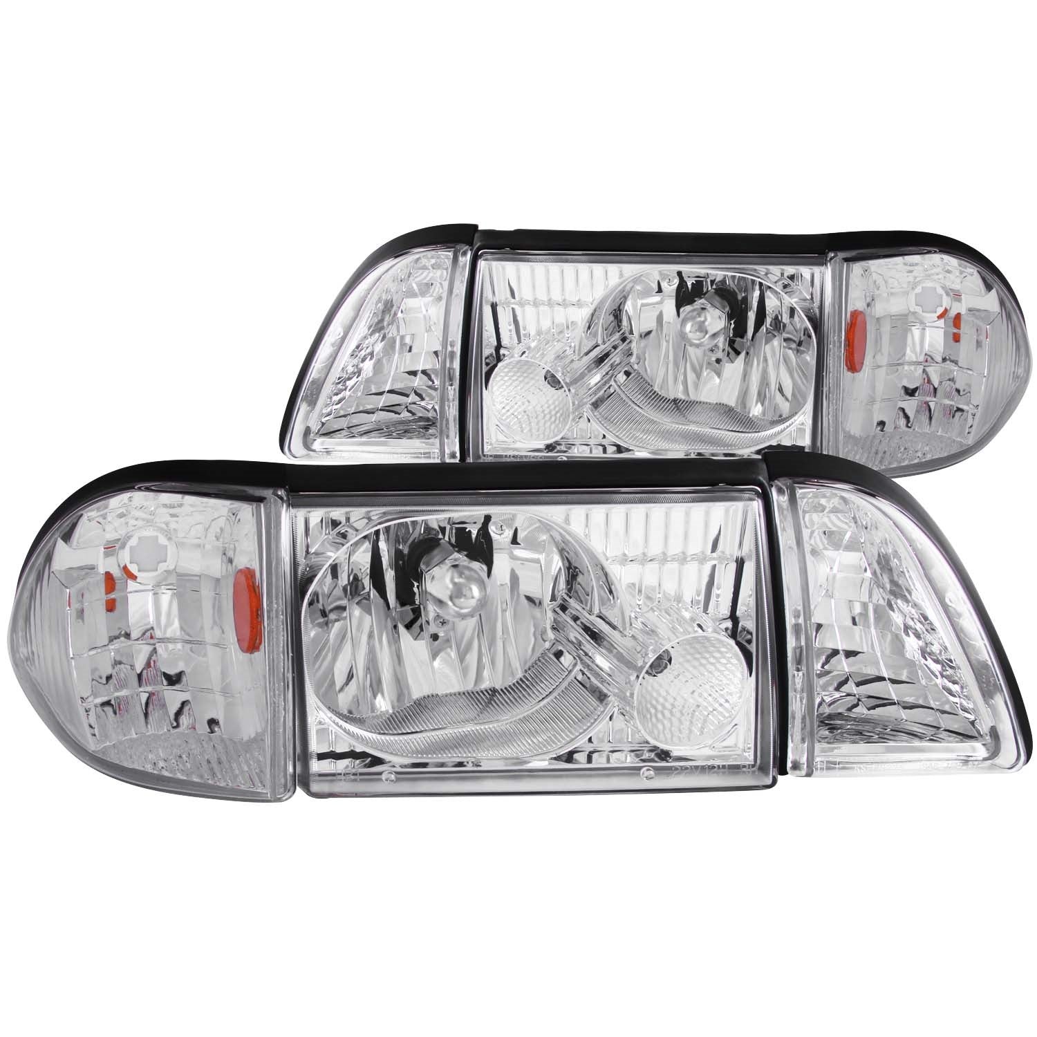 Anzo USA 121195 Crystal Headlight Set Fits 87-93 Mustang