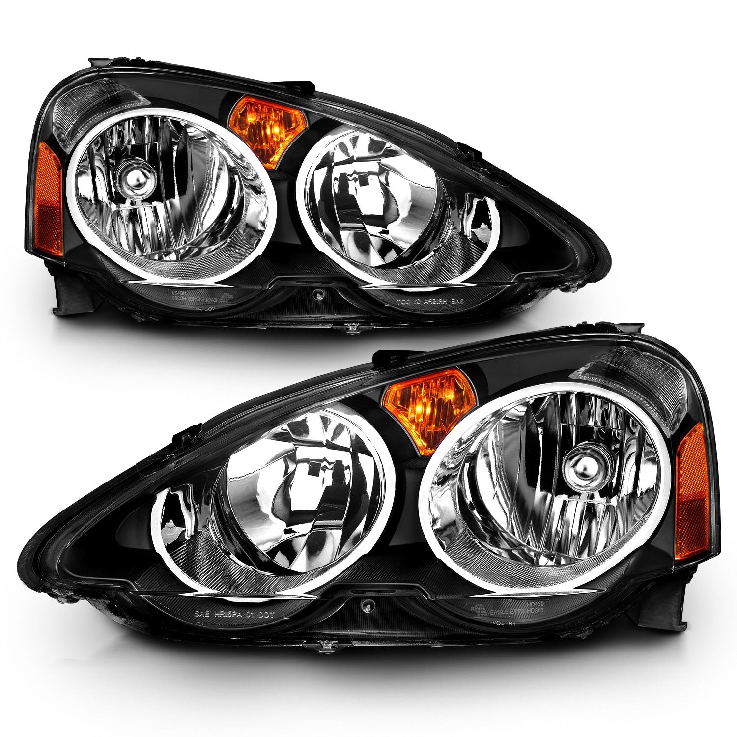 Anzo USA 121209 Crystal Headlight Set Fits 02-04 RSX