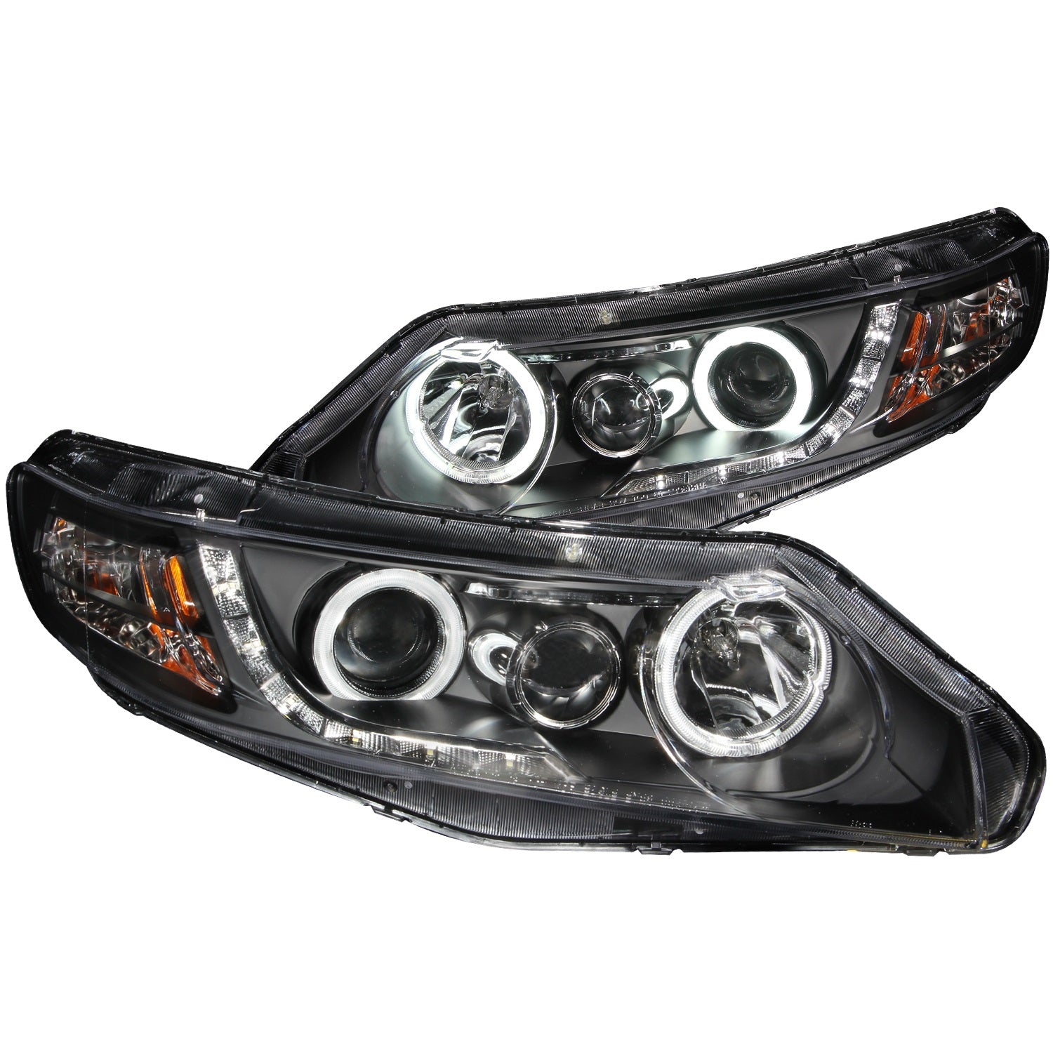 Anzo USA 121454 Projector Headlight Set w/Halo Fits 06-11 Civic