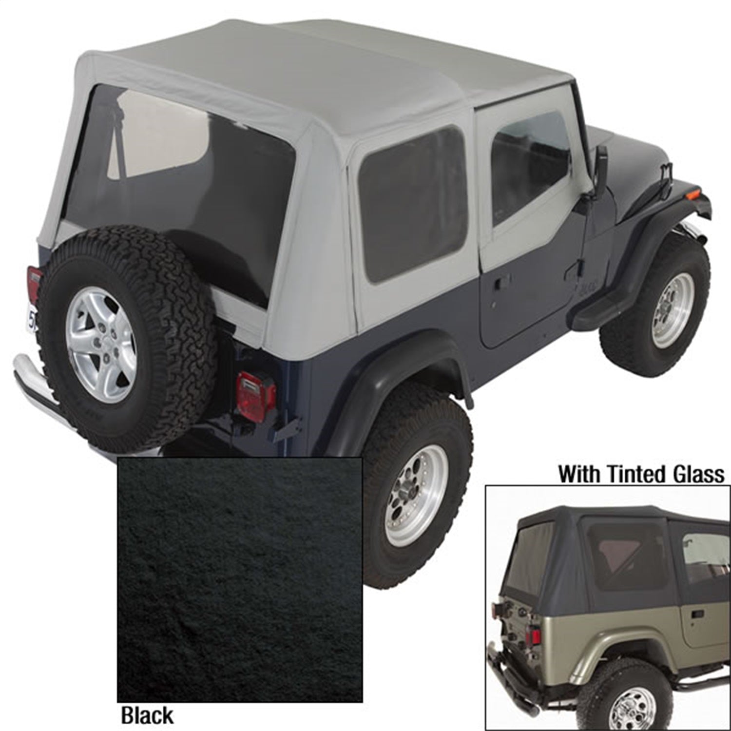 Rugged Ridge 13702.15 Fabric Replacement Top Fits 88-95 Wrangler (YJ)
