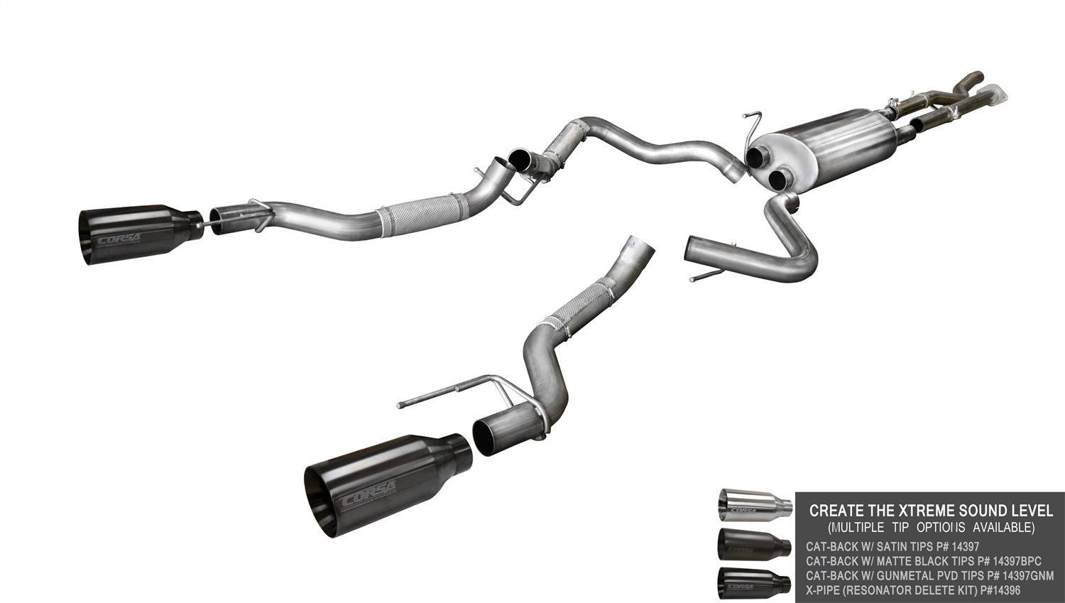 Corsa Performance 14396 Sport To Xtreme X Pipe Resonator Delete Pipe Fits F-150