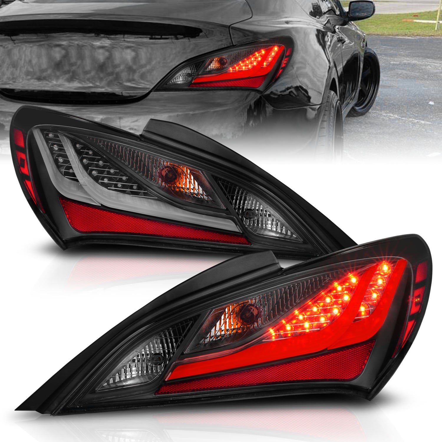 Anzo USA 321347 LED Tail Light Assembly Fits 10-16 Genesis Coupe