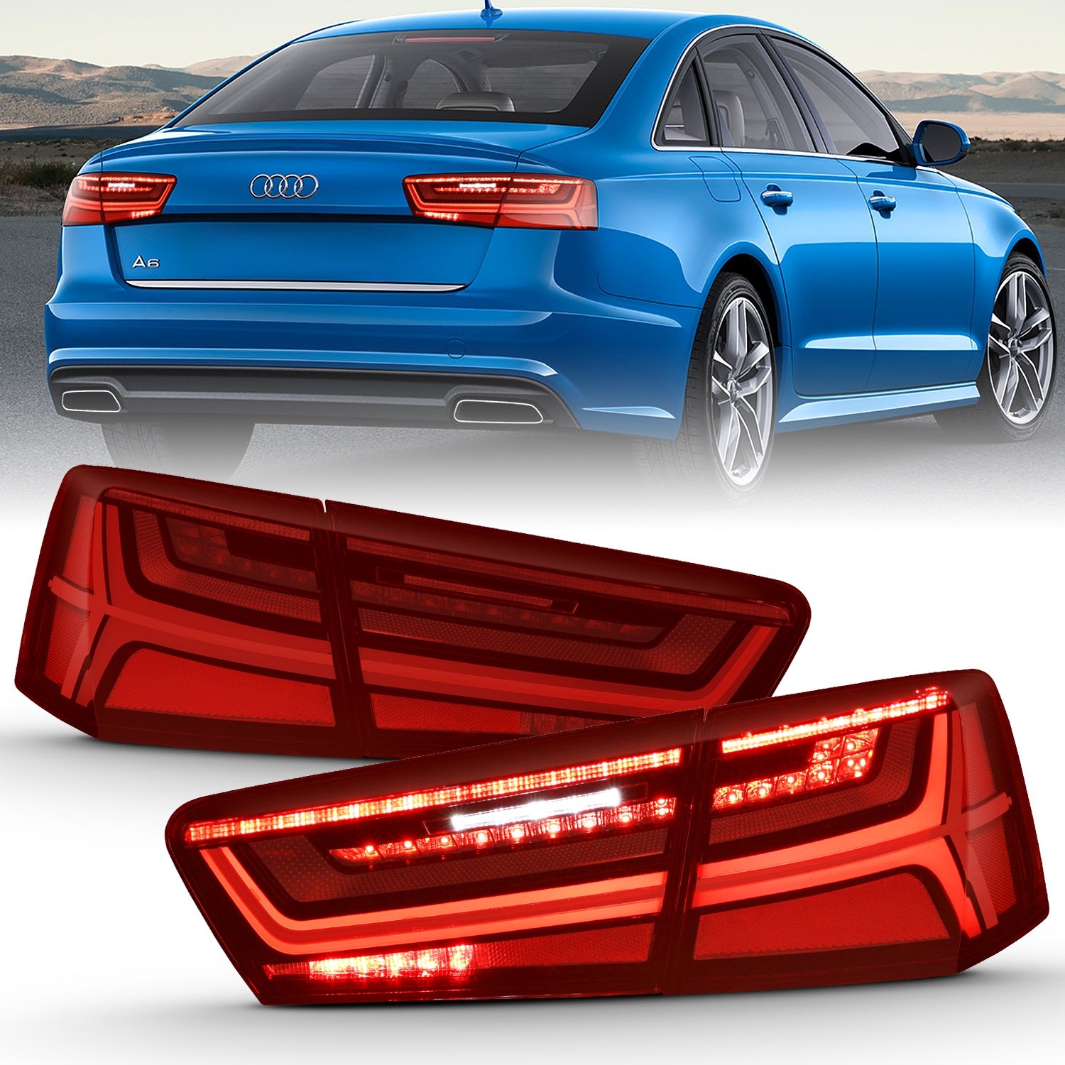 Anzo USA 321353 LED Tail Light Assembly Fits 12-15 A6 A6 Quattro S6