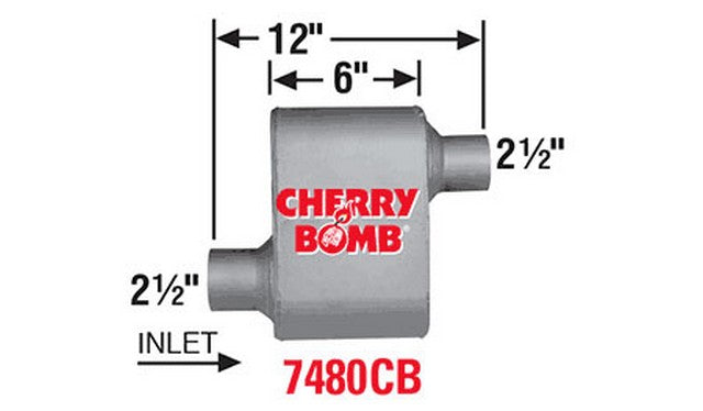AP Exhaust Exhaust Muffler-Universal,PERFORMANCE MUFFLER  7480CB