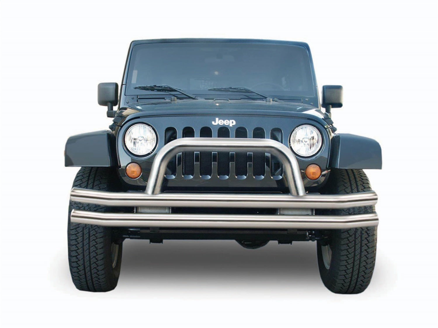 Rampage 8420 Front Double Tube Bumper Fits CJ5 CJ7 Wrangler (TJ) Wrangler (YJ)