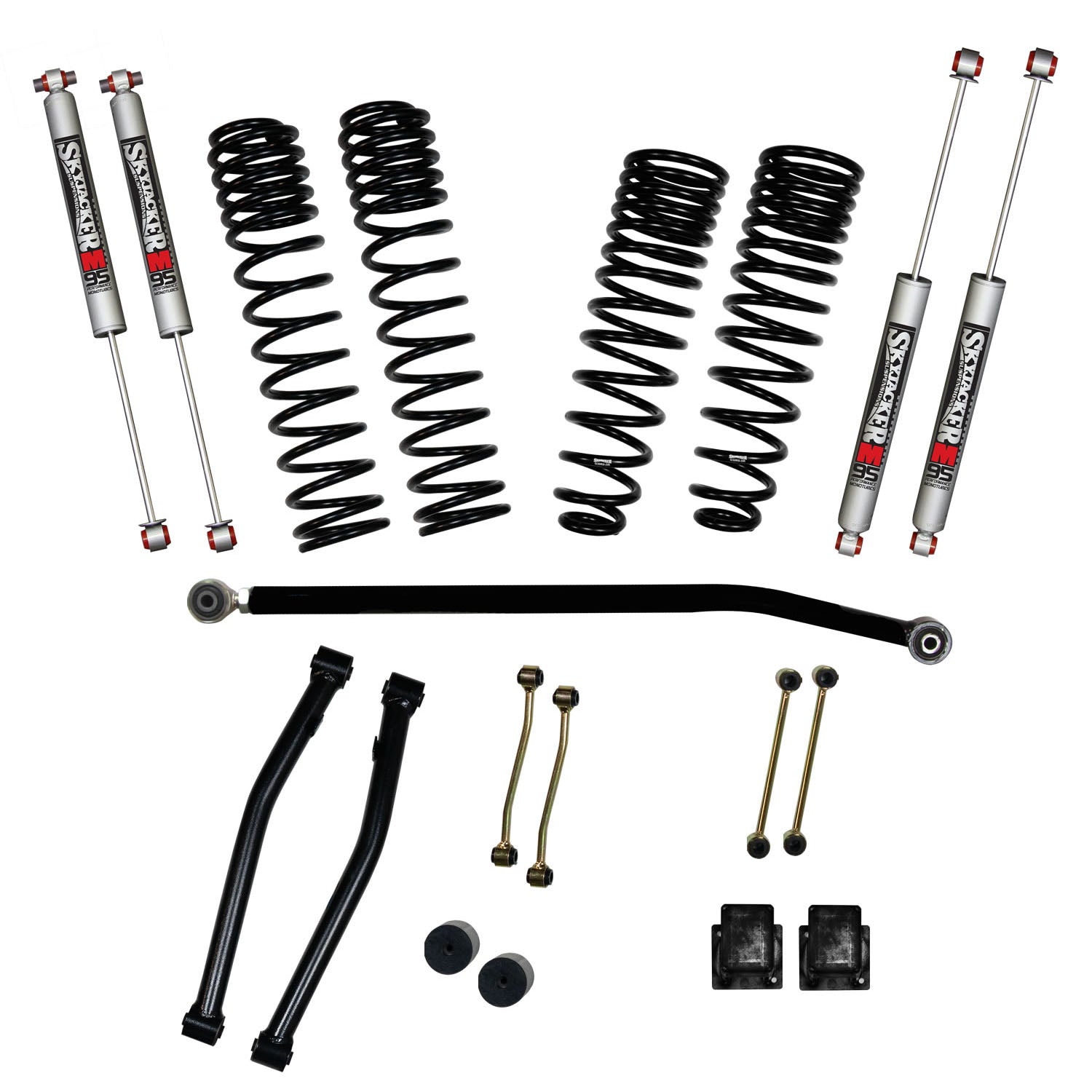 Skyjacker G351KMLT Coil Spring Leveling Kit w/Shocks 3.5 in. Dual Rate Long travel Front And 2 in. Rear M95 Monotube Shocks Coil Spring Leveling Kit w/Shocks