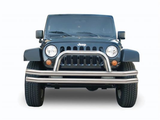 Rampage 8420 Front Double Tube Bumper Fits CJ5 CJ7 Wrangler (TJ) Wrangler (YJ)