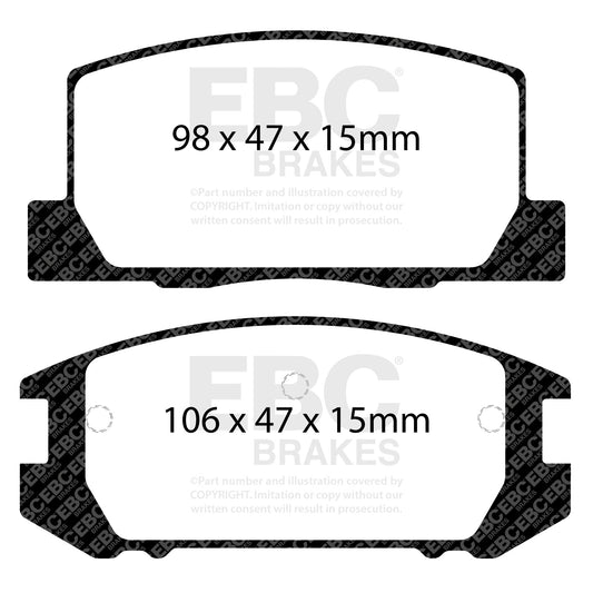 EBC Brakes DP31107C Redstuff Ceramic Low Dust Brake Pads Fits MR2 MR2 Spyder