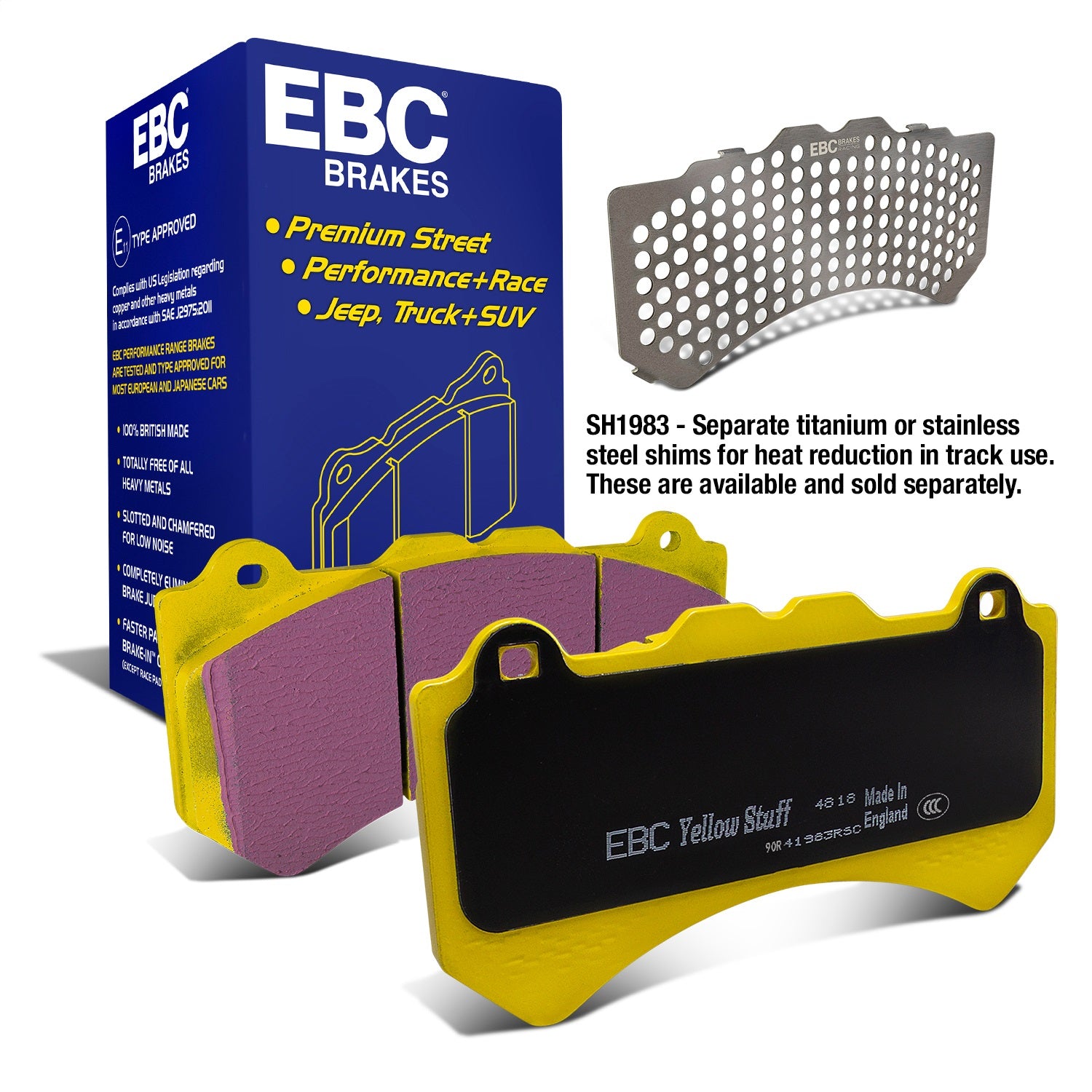 EBC Brakes DP41983R Yellowstuff Street And Track Brake Pads Fits 09-21 GT-R
