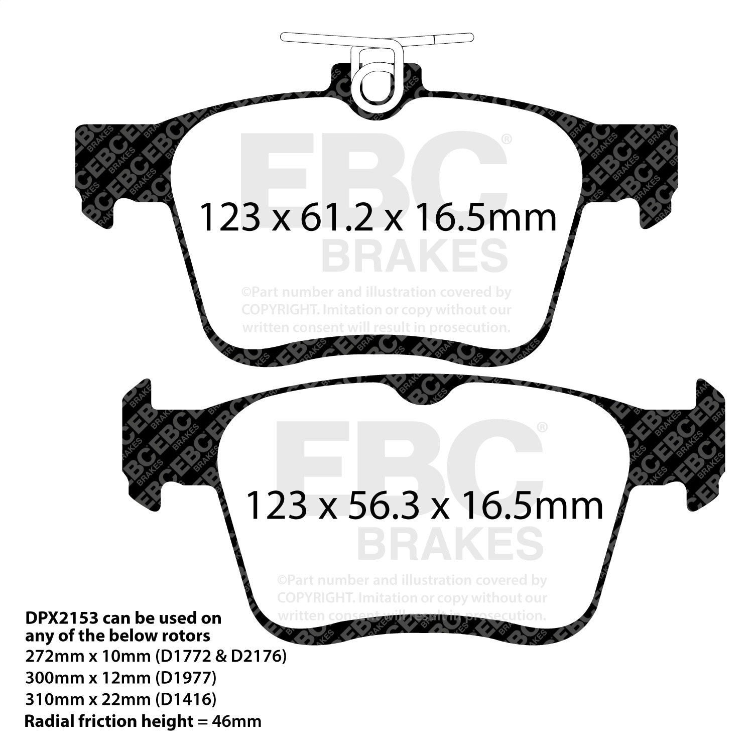 EBC Brakes DP52153NDX Bluestuff NDX Full Race Brake Pads