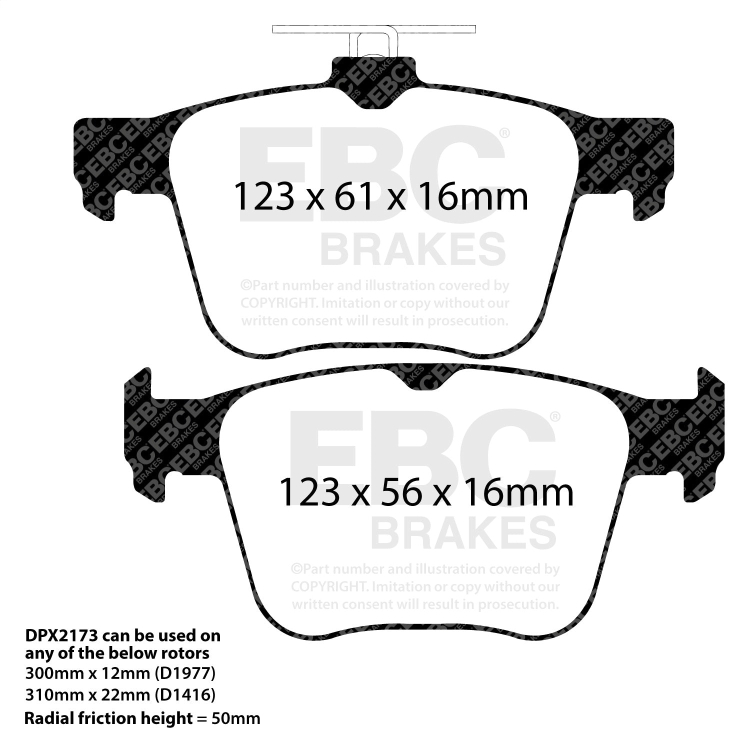 EBC Brakes DP32173C Redstuff Ceramic Low Dust Brake Pads Fits S3 TTS Quattro