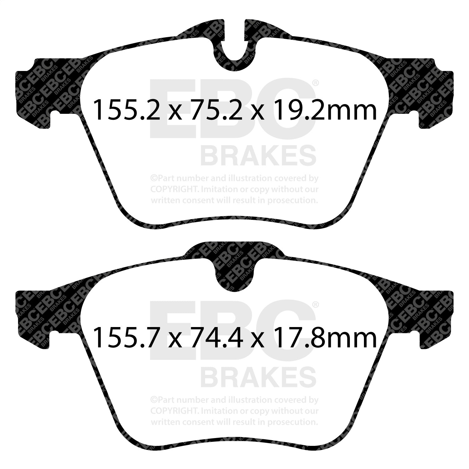 EBC Brakes DP42189R Yellowstuff Street And Track Brake Pads Fits 14-21 F-Type