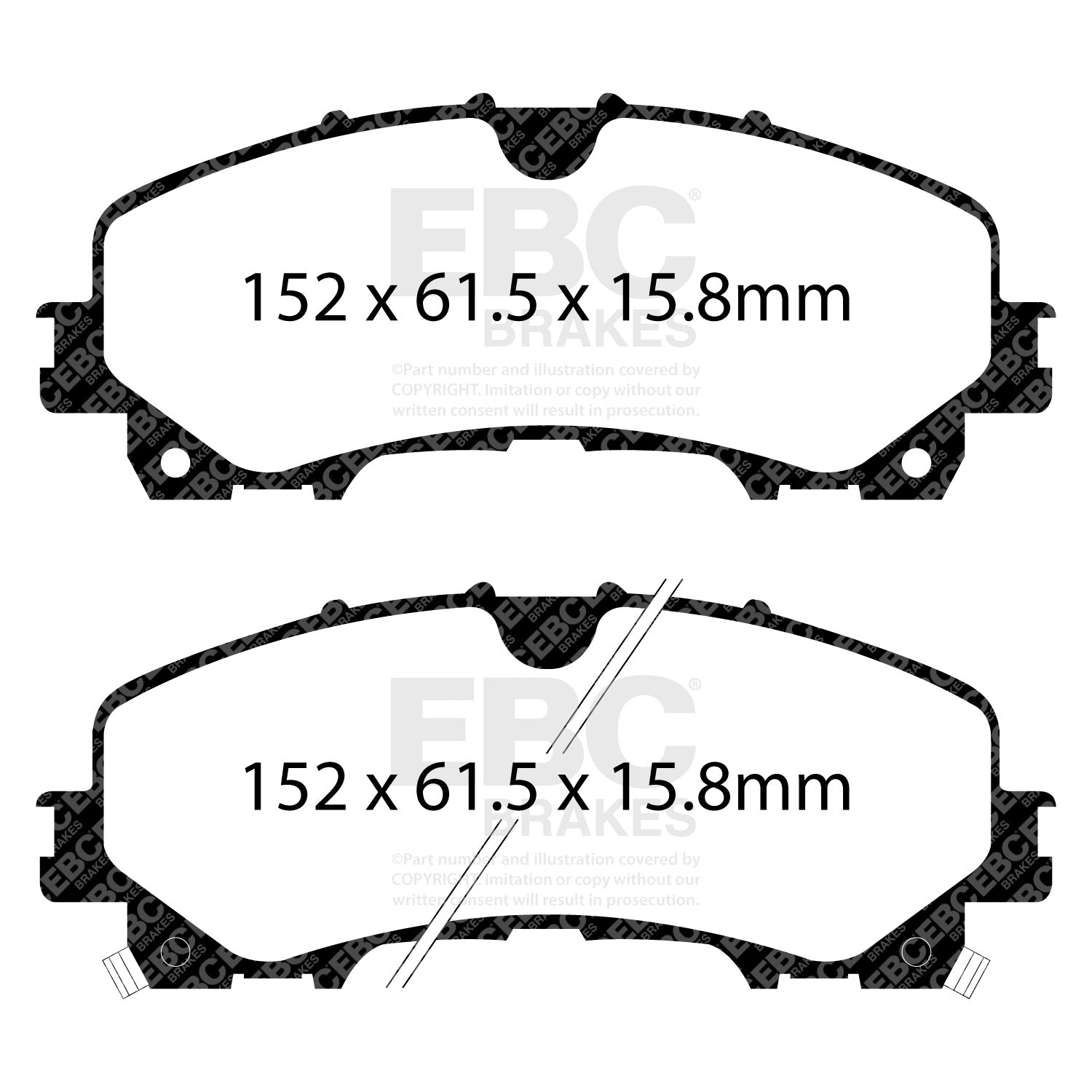 EBC Brakes DP33036C Redstuff Ceramic Low Dust Brake Pads Fits Q50 Q60 QX50 QX55