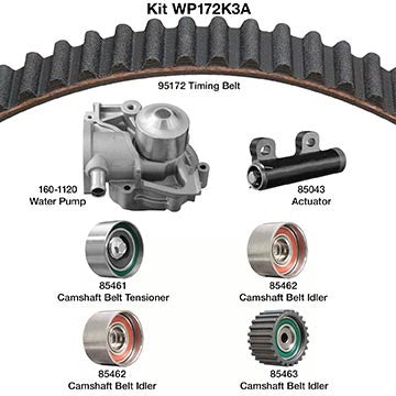Dayco Engine Timing Belt Kit with Water Pump  WP172K3A