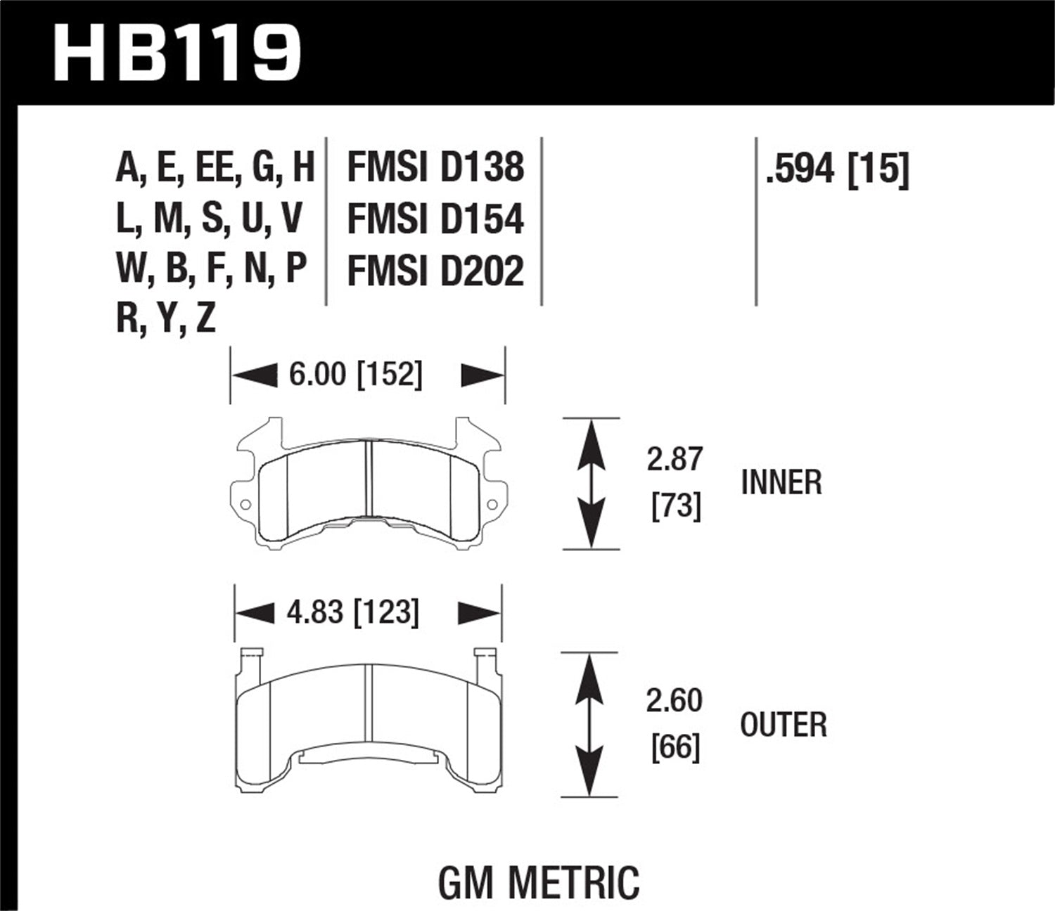 Hawk Performance HB119S.594 HT-10 Disc Brake Pad