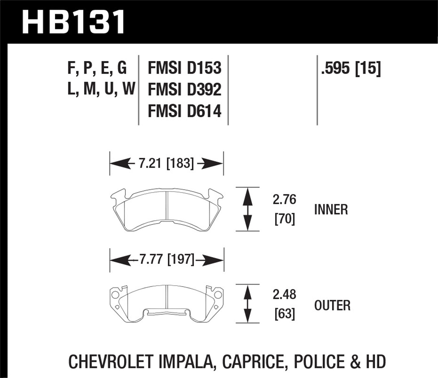 Hawk Performance HB131U.595 DTC-70 Disc Brake Pad