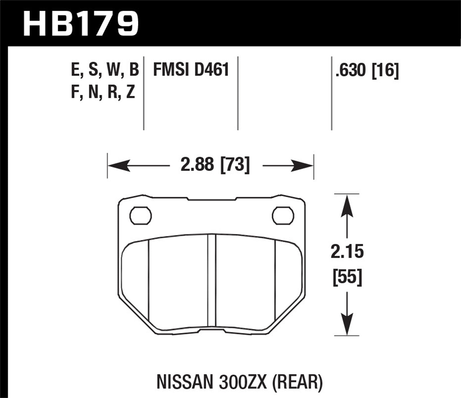 Hawk Performance HB179S.630 HT-10 Disc Brake Pad Fits 300ZX Impreza Skyline