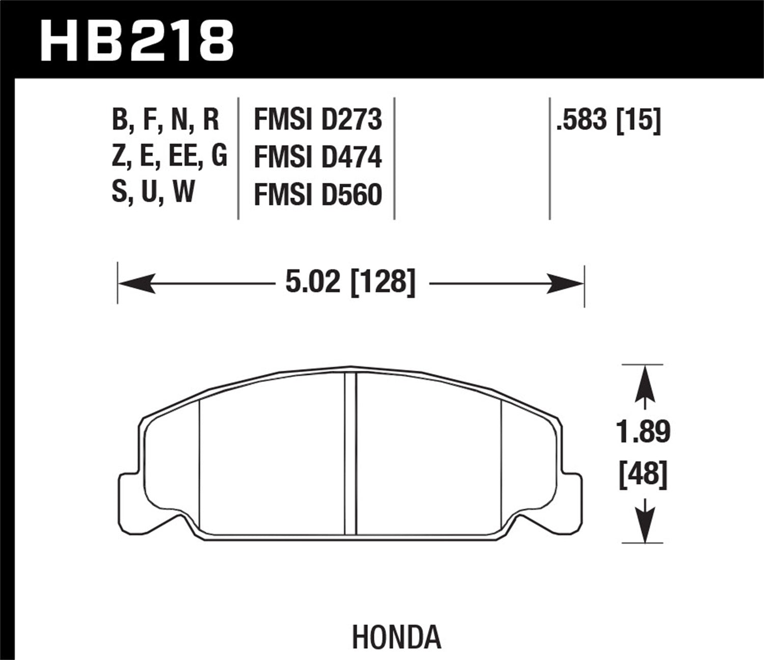 Hawk Performance HB218F.583 HPS Disc Brake Pad