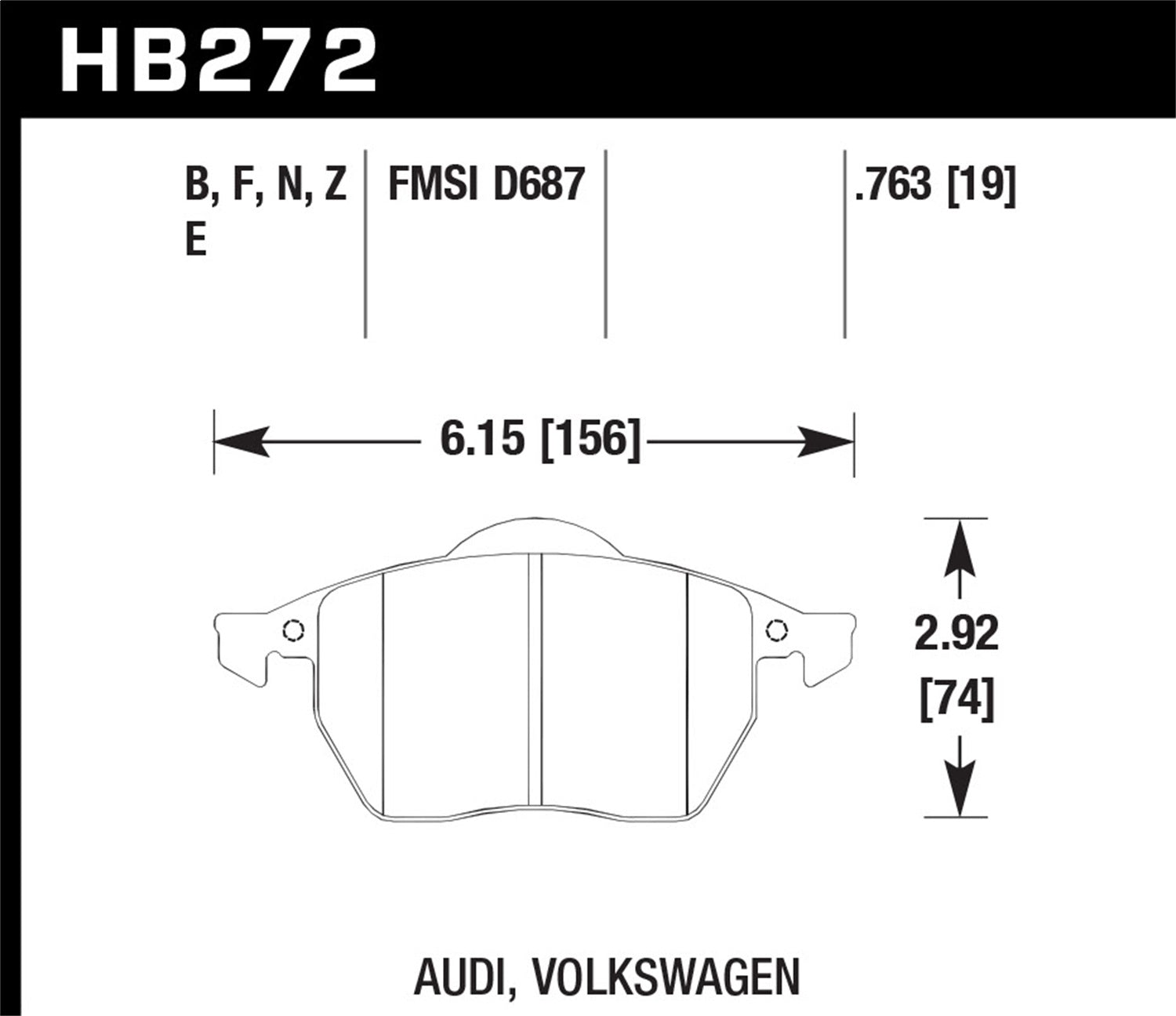 Hawk Performance HB272F.763A HPS Disc Brake Pad