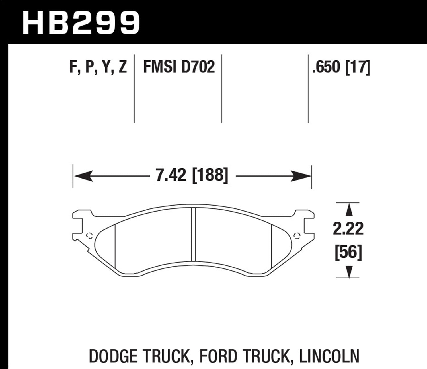Hawk Performance HB299Y.650 LTS Disc Brake Pad