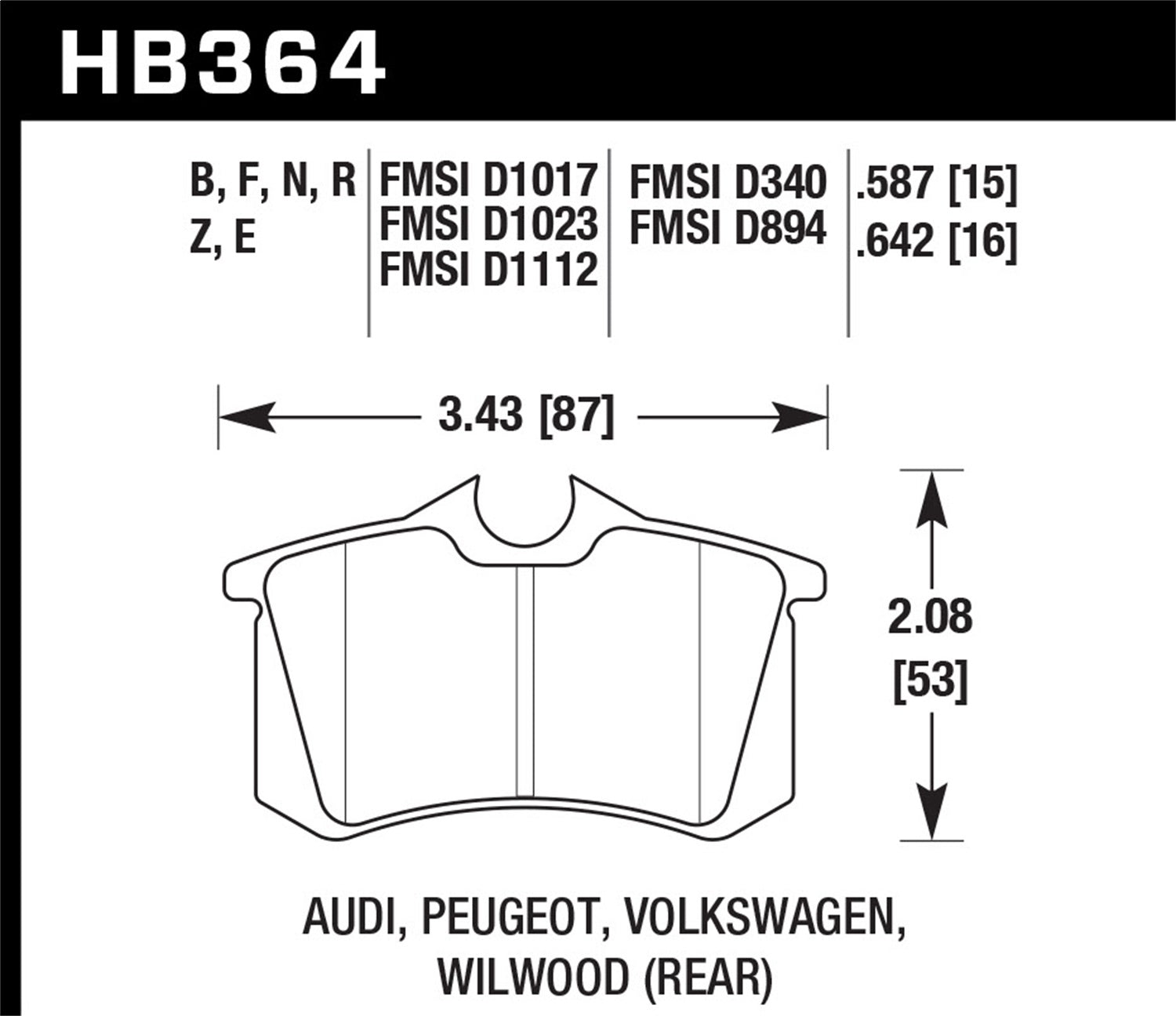 Hawk Performance HB364N.587 HP Plus Disc Brake Pad