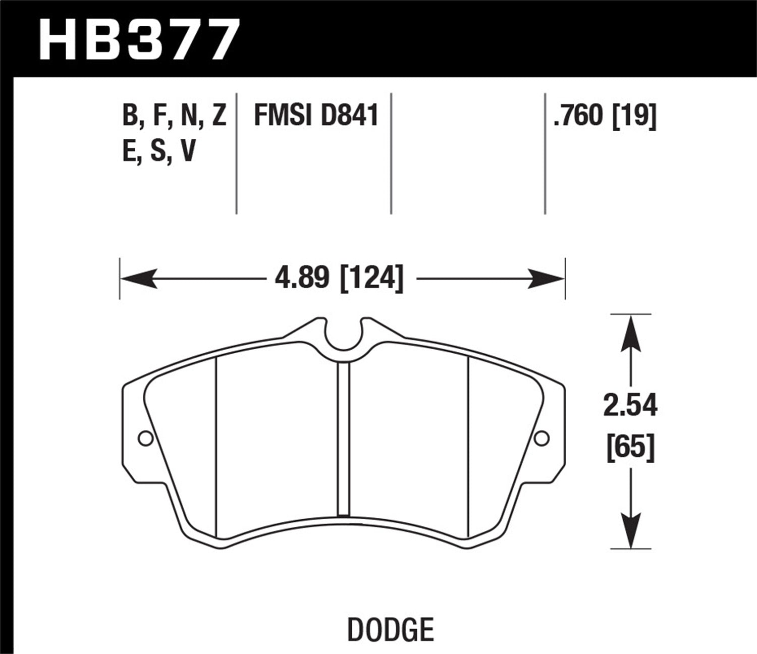 Hawk Performance HB377F.760 HPS Disc Brake Pad Fits 01-10 Neon PT Cruiser